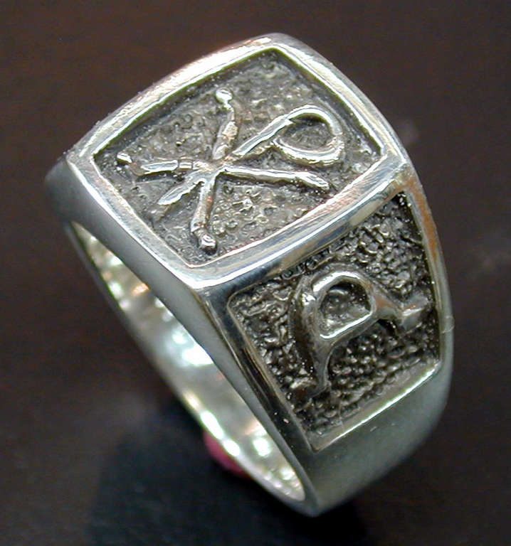 Chi rho Alfa Omega ring | Steve Kriechbaum | Custom Fine Jewelry ...